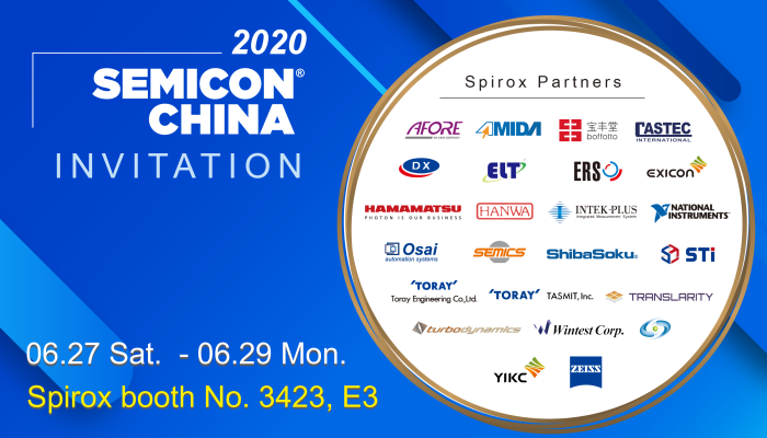 Spirox participates at SEMICON China 2020 (Booth# 3423, E3 )